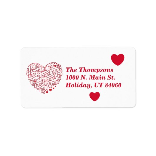 Hart naar mijn verzendlabel voor Soul Etiket (Voorkant)