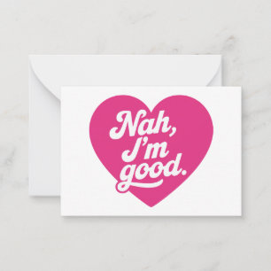 Hart Nah Ik Ben Goed Anti Valentijnsdag Single Bew Notitiekaartje