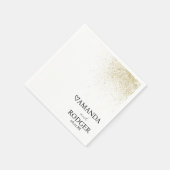 Hart nep glitters zwart en wit bruiloft servet (Hoek)