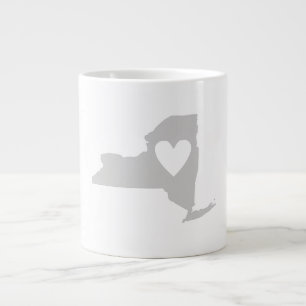 Hart New York State Kaart Silhouet Grote Koffiekop
