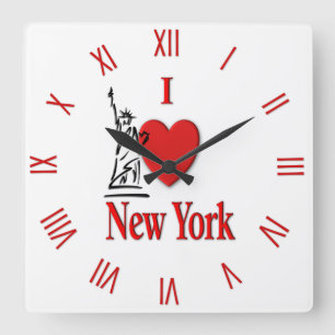 Hart New York Vierkante Klok