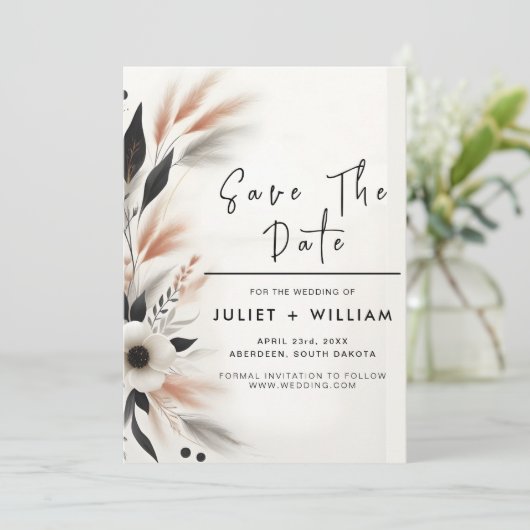 Hart Niets Fancy Gewoon Liefde Leuk Bruiloft Save The Date (Staand voorkant)