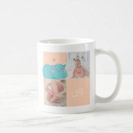 Hart Nijlpaard • Alfabet Monogram Mooie Baby Showe Koffiemok
