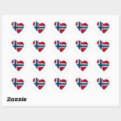 Hart Noorse vlag Ronde Sticker (Vel)