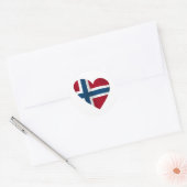 Hart Noorse vlag Ronde Sticker (Envelop)