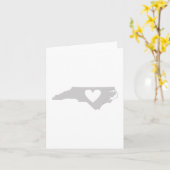 Hart North Carolina Kaart Vorm Grijze Achtergrond (Gele Bloem)