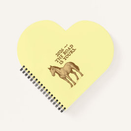 Hart notitieboek met motiverende tekst en paard