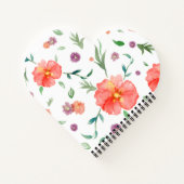 Hart Notitieboek met Waterverf Bloemen (Achterkant)