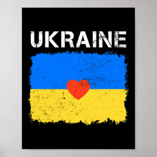 Hart Oekraine Ik sta met Oekraine Oekraïense vlag  Poster