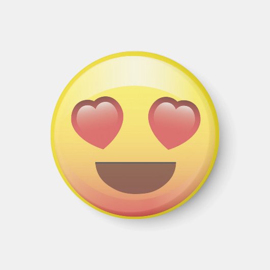 Hart Ogen Gelukkige Liefde Emoji Magneet (Voorkant)