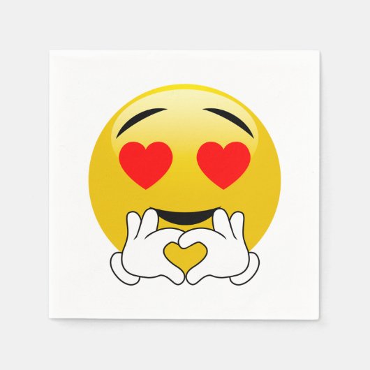 Hart Ogen & Handen Emoji Liefde Servet (Voorkant)