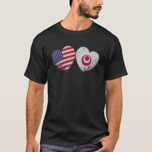 Hart Okinawa Amerikaanse vlag Patriottische Famili T-shirt