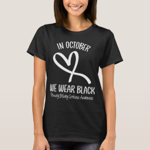 Hart Oktober Zwarte Primaire Biliaire Cirrose Awar T-shirt