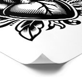 Hart Old-school Love Tattoo Style Valenti Poster (Hoek)