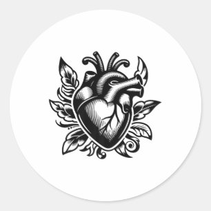 Hart Old-school Love Tattoo Style Valenti Ronde Sticker
