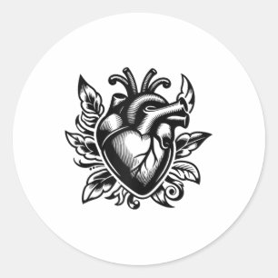 Hart Old-school Love Tattoo Style Valenti Ronde Sticker