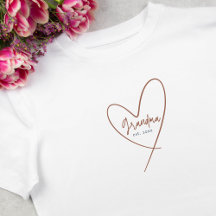 Hart Oma Mocha Opgericht Jaar T-shirt