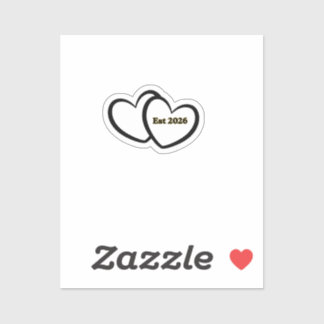 Hart omlijning Bruid Bruidegom Huwelijk  Sticker