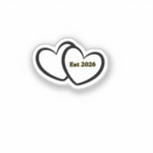 Hart omlijning Bruid Bruidegom Huwelijk Sticker (Voorkant)