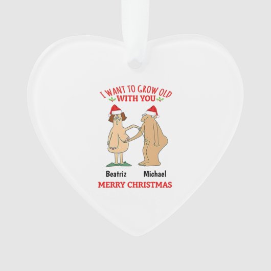 Hart Onament Gepersonaliseerd Ornament Oud Paar Op (voorkant)