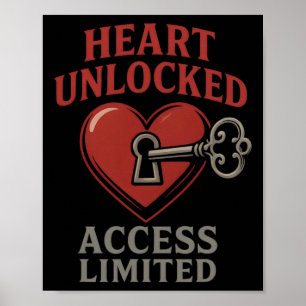 Hart Ontgrendelde Toegang Beperkte Romantische Sle Poster