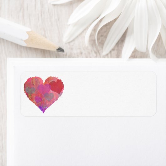 HART ONTWERP ADRES LABEL schattig abstract (Insitu)