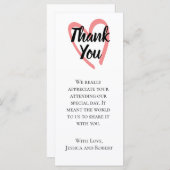 Hart ontwerp bruiloft bedankje (Voorkant / Achterkant)