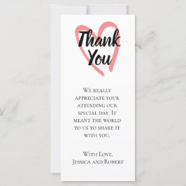 Hart ontwerp bruiloft bedankje