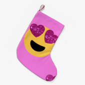 hart oog emoji xmas kerstmis kleine kerstsok (Voorkant (Hangend))