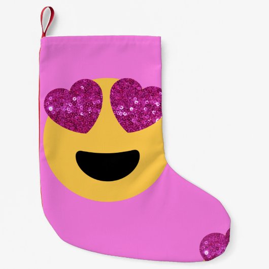 hart oog emoji xmas kerstmis kleine kerstsok (Voorkant)