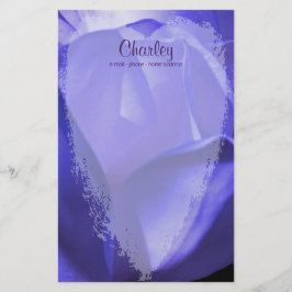 Hart op blauwe magnolibloem - gepersonaliseerd briefpapier