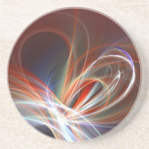 hart op brand zandsteen onderzetter