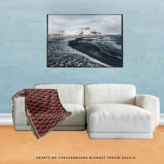 Hart op checkboard deken