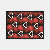 Hart op checkboard fleece deken (Voorkant (Horizontaal))