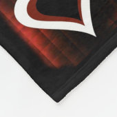 Hart op checkboard fleece deken (Hoek)