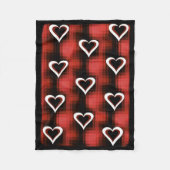 Hart op checkboard fleece deken (Voorkant)