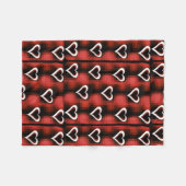 Hart op checkboard fleece deken (Voorkant (Horizontaal))