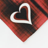 Hart op checkboard fleece deken (Hoek)