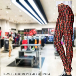 Hart op checkboard leggings