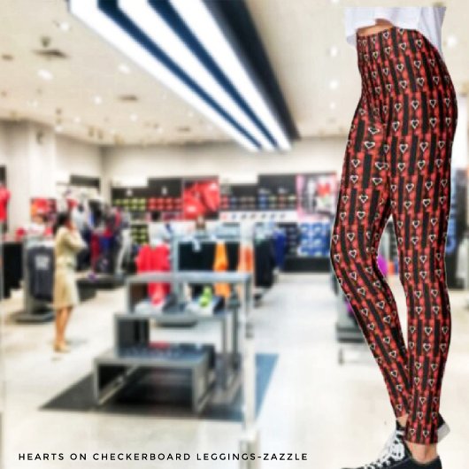 Hart op checkboard leggings