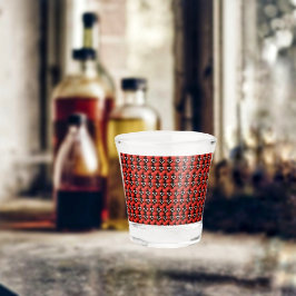 Hart op checkboard shot glas