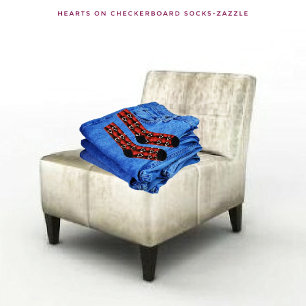 Hart op checkboard sokken
