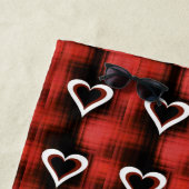 Hart op checkboard strandlaken (In situ)