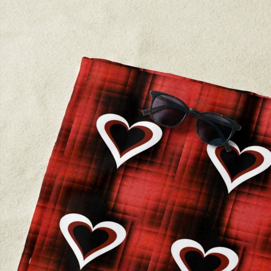 Hart op checkboard strandlaken (In situ)