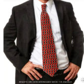 Hart op checkboard stropdas