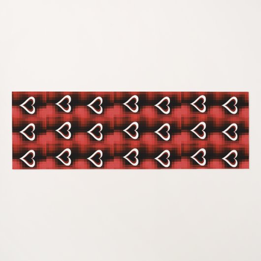 Hart op checkboard yogamat (Achterkant (horizontaal))