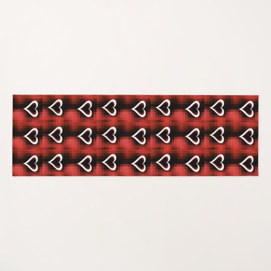 Hart op checkboard yogamat (Voorkant (horizontaal))