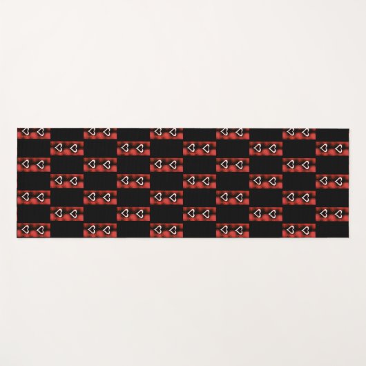 Hart op checkboard yogamat (Voorkant (horizontaal))