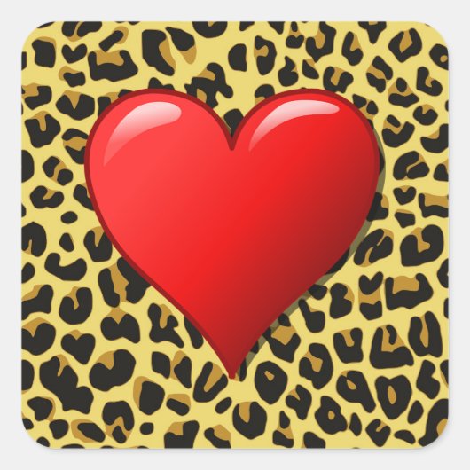 Hart op Cheetah Print Sticker (Voorkant)