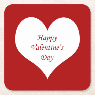 Hart op dag van de valentijn kartonnen onderzetters